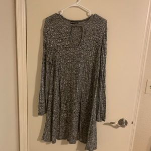 Gray sweater dress